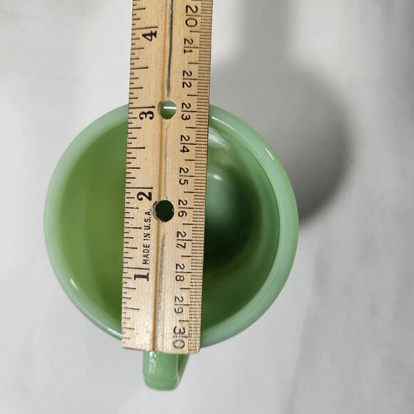 Vintage Fire King Jadeite Restaurant Ware C Handle Coffee Mug Oven Glass RARE - Picture 7 of 8